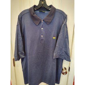 VTG Amen Corner Masters Mens Polo Shirt XL Blue Mercerized Geometric Golf
